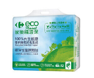家樂福 環保抽取式衛生紙 100抽×12包