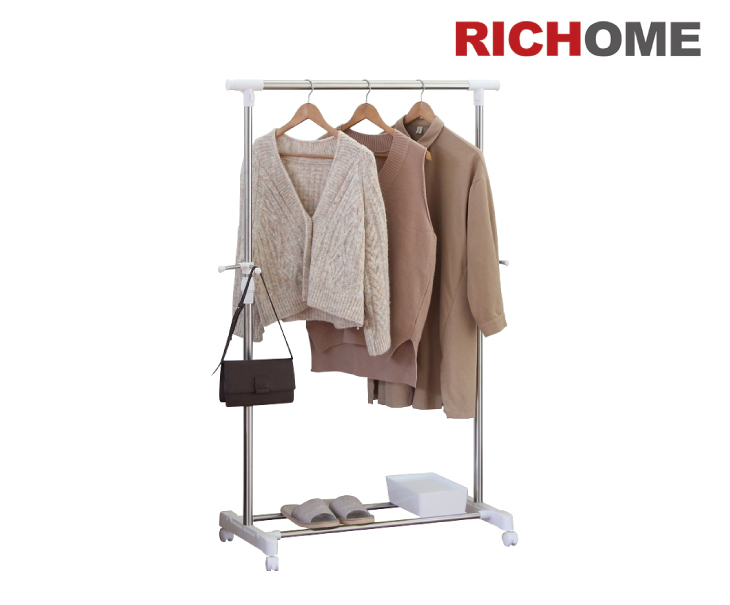 RICHOMERH小蝸牛不鋼單桿伸縮衣架