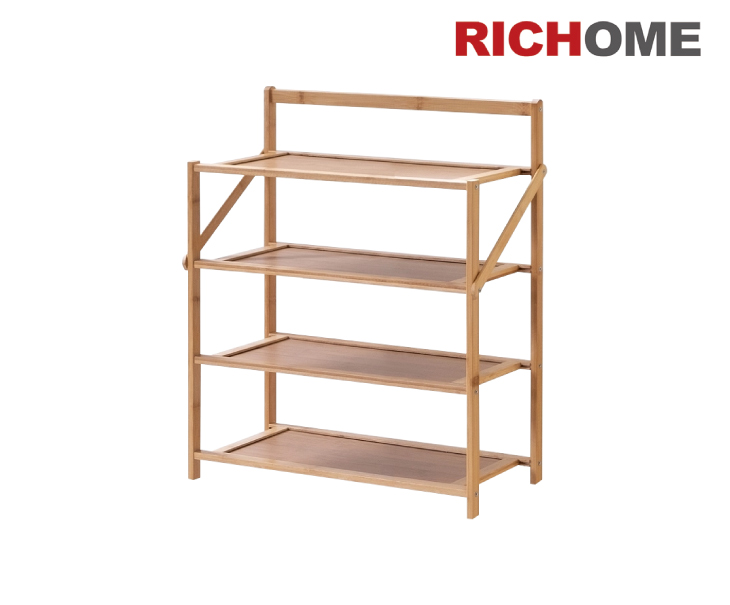 RICHOME-竹製免組裝4層架