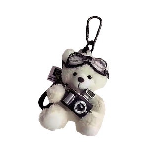 可愛小熊閃光相機掛件