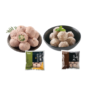 阿中丸子冷凍三星蔥爆漿貢丸(每包約300克)/冷凍牛肉貢丸(每包約200克)