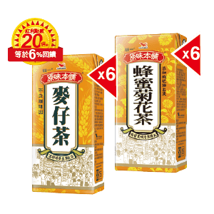 原味本舖(麥仔茶/蜂蜜菊花茶)375毫升x6