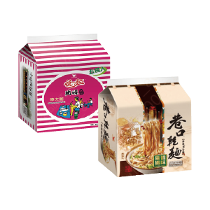 統一袋麵系列(60∼93克)x5/巷口乾麵風味袋麵(炸醬/麻醬)100克x4