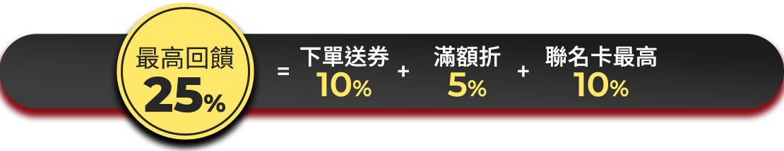 最高回饋25%