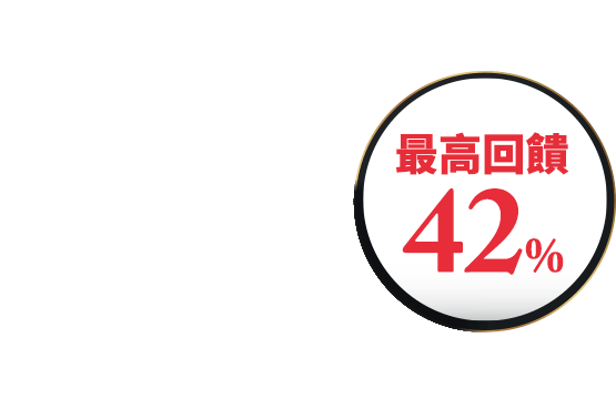 回饋40％
