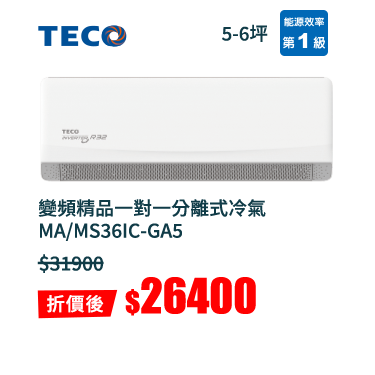東元變頻精品一對一分離式冷氣