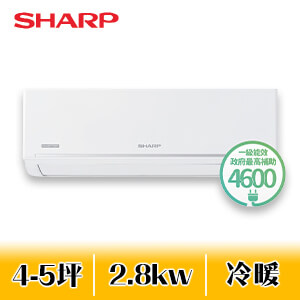 夏普AY/AE-28BESH-W 1-1變頻R32冷暖極致