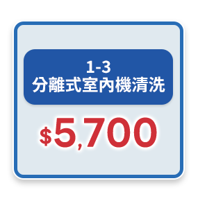 1-3分離式室內機清洗5,700元