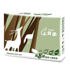 Gentto上質柔三層抽取式衛生紙FSC