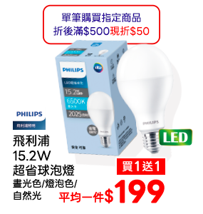 飛利浦15.2W超省球泡燈