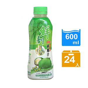 【半天水】鮮剖100%純椰汁24瓶〈600ml/瓶〉