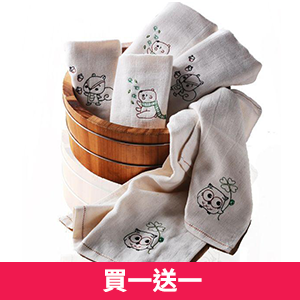 【MORRIES莫利仕】天然原棉無染童趣精繡童巾