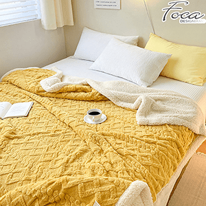 【FOCA】立體編織緹花保暖羊羔絨雙面毯 多款