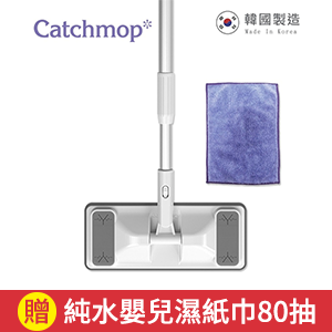 【THE LOEL】Catchmop 輕巧平板拖把組(1桿+1拖把布)