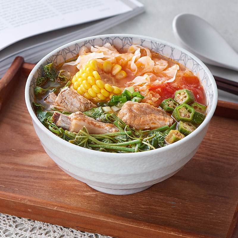 低卡高纖龍鬚菜番茄玉米排骨湯