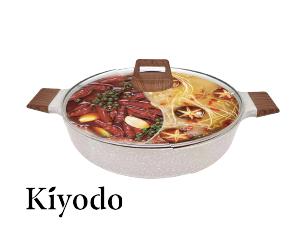 KIYODO 麥飯石鴛鴦鍋(28公分 白)