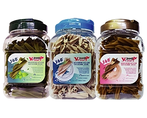 YS超彈軟Q四星螺旋潔牙棒桶裝(草本/牛奶/花生)750克