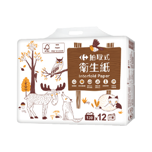 家樂福抽取式花紋衛生紙FSC 130抽×12包